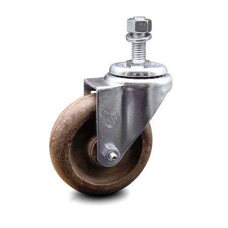 Service Caster 4 Inch High Temp Glass Filled Nylon Wheel Swivel 12mm Threaded Stem Caster SCC SCC-TS20S414-GFNSHT-M1215